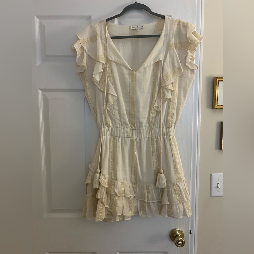 Karina Grimaldi mini gold/white dress size M